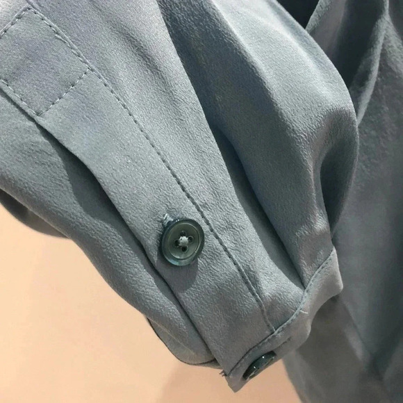 Joie Eldridge Adriatic Blue silk top Large New with Tags - Picture 5 of 8